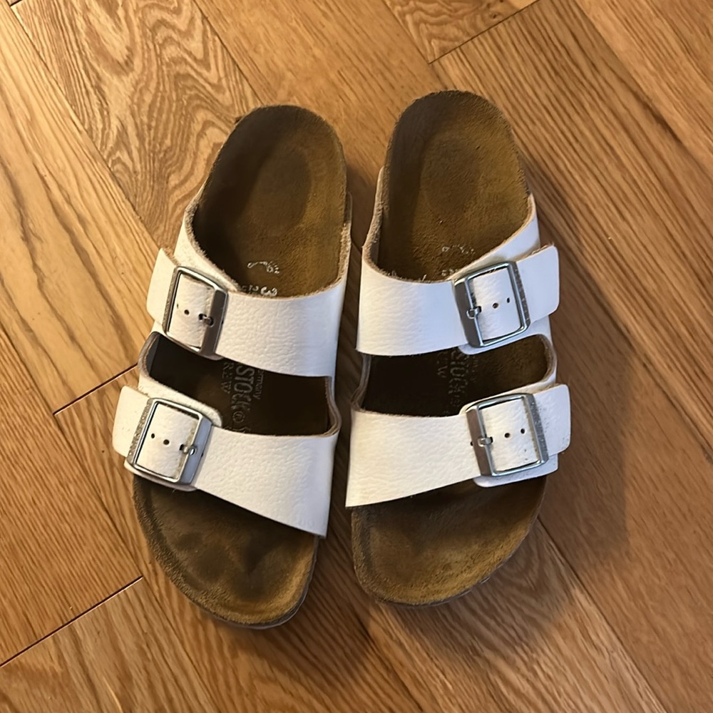 Birkenstock for jcrew white Arizona sandals